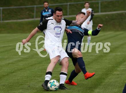 Fussball Unterliga Ost, Ludmannsdorf gegen Sele Zell. Michael Augustin Jakopitsch,  (Ludmannsdorf), Uros Parezanin (Sele). Ludmannsdorf, am 8.5.2019.
Foto: Kuess
---
pressefotos, pressefotografie, kuess, qs, qspictures, sport, bild, bilder, bilddatenbank