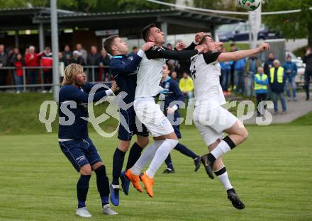 Fussball Unterliga Ost, Ludmannsdorf gegen Sele Zell. Dejan Smeh, Marco Spendier (Ludmannsdorf),  Davor Bokalic, Uros Parezanin (Sele). Ludmannsdorf, am 8.5.2019.
Foto: Kuess
---
pressefotos, pressefotografie, kuess, qs, qspictures, sport, bild, bilder, bilddatenbank