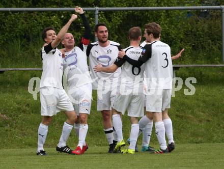 Fussball Unterliga Ost, Ludmannsdorf gegen Sele Zell.  Torjubel Miran Kelih, Gabriel Gregorn, Uros Parezanin, Florian Kelih, Simon Rustia  (Sele). Ludmannsdorf, am 8.5.2019.
Foto: Kuess
---
pressefotos, pressefotografie, kuess, qs, qspictures, sport, bild, bilder, bilddatenbank