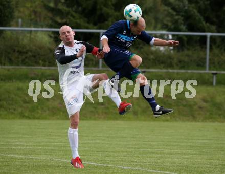 Fussball Unterliga Ost, Ludmannsdorf gegen Sele Zell. Darko Babic,  (Ludmannsdorf), Miran Kelih  (Sele). Ludmannsdorf, am 8.5.2019.
Foto: Kuess
---
pressefotos, pressefotografie, kuess, qs, qspictures, sport, bild, bilder, bilddatenbank