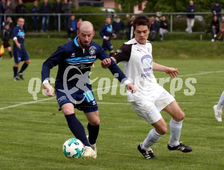 Fussball Unterliga Ost, Ludmannsdorf gegen Sele Zell. Danijel Josimovic,  (Ludmannsdorf), Gabriel Gregorn (Sele). Ludmannsdorf, am 8.5.2019.
Foto: Kuess
---
pressefotos, pressefotografie, kuess, qs, qspictures, sport, bild, bilder, bilddatenbank