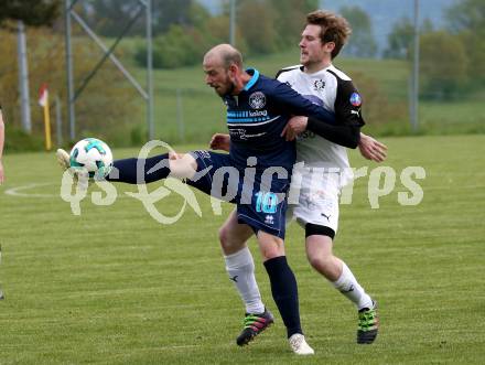 Fussball Unterliga Ost, Ludmannsdorf gegen Sele Zell. Danijel Josimovic,  (Ludmannsdorf), Simon Rustia (Sele). Ludmannsdorf, am 8.5.2019.
Foto: Kuess
---
pressefotos, pressefotografie, kuess, qs, qspictures, sport, bild, bilder, bilddatenbank