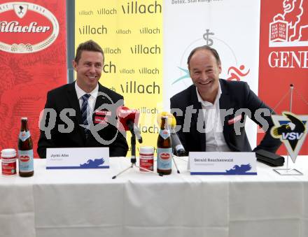 Eishockey. VSV. Pressekonferenz.  Jyrki Aho, Gerald Rauchenwald. Villach, 9.5.2019.
Foto: Kuess
---
pressefotos, pressefotografie, kuess, qs, qspictures, sport, bild, bilder, bilddatenbank