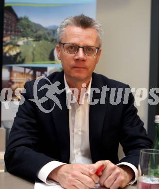 Tischtennis. Pressekonferenz des Oesterreichischen Tischtennisverbandes.  Peter Eckel. Egg, Faaker See, 11.4.2019.
Foto: Kuess
---
pressefotos, pressefotografie, kuess, qs, qspictures, sport, bild, bilder, bilddatenbank