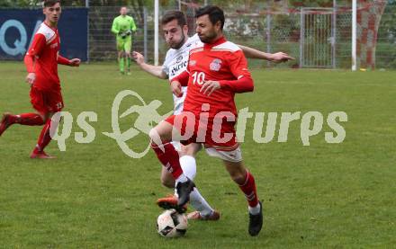 Fussball 2. KLasse C. KAC B 1909 Juniors gegen SC St. Veit. Zsolt Vari,  (KAC), Florian Matthias Novak (St. Veit). Klagenfurt, am 5.5.2019.
Foto: Kuess
---
pressefotos, pressefotografie, kuess, qs, qspictures, sport, bild, bilder, bilddatenbank