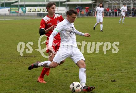 Fussball 2. KLasse C. KAC B 1909 Juniors gegen SC St. Veit. Noah Julian Zuser, (KAC), Oliver Krappinger  (St. Veit). Klagenfurt, am 5.5.2019.
Foto: Kuess
---
pressefotos, pressefotografie, kuess, qs, qspictures, sport, bild, bilder, bilddatenbank