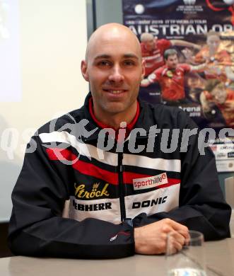 Tischtennis. Pressekonferenz des Oesterreichischen Tischtennisverbandes.  Daniel Habesohn. Egg, Faaker See, 11.4.2019.
Foto: Kuess
---
pressefotos, pressefotografie, kuess, qs, qspictures, sport, bild, bilder, bilddatenbank