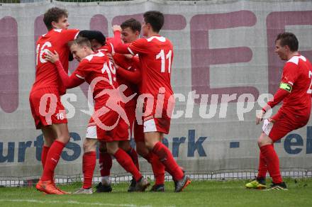 Fussball 2. KLasse C. KAC B 1909 Juniors gegen SC St. Veit. Torjubel Zsolt Vari (KAC). Klagenfurt, am 5.5.2019.
Foto: Kuess
---
pressefotos, pressefotografie, kuess, qs, qspictures, sport, bild, bilder, bilddatenbank