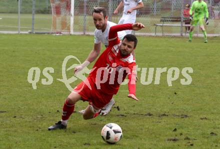 Fussball 2. KLasse C. KAC B 1909 Juniors gegen SC St. Veit. Zsolt Vari,  (KAC), Christofer Huber (St. Veit). Klagenfurt, am 5.5.2019.
Foto: Kuess
---
pressefotos, pressefotografie, kuess, qs, qspictures, sport, bild, bilder, bilddatenbank