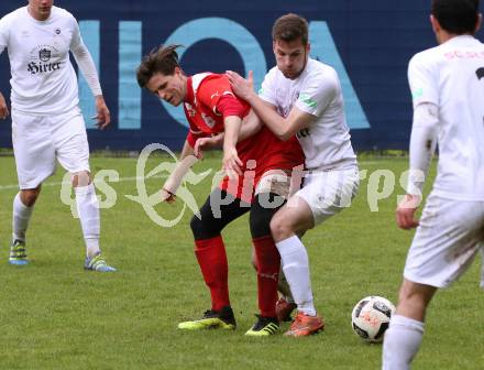 Fussball 2. KLasse C. KAC B 1909 Juniors gegen SC St. Veit. Maximilian Alexander Trachmann, (KAC), Florian Matthias Novak  (St. Veit). Klagenfurt, am 5.5.2019.
Foto: Kuess
---
pressefotos, pressefotografie, kuess, qs, qspictures, sport, bild, bilder, bilddatenbank