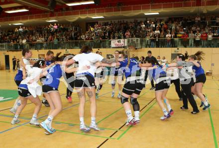 Handball Bundesliga Frauen. Oberes Play Off. SC Kelag Ferlach/Feldkirchen gegen Rxcel Handball Tulln. Jubel (SCF). Ferlach, am 11.5.2019.
Foto: Kuess
---
pressefotos, pressefotografie, kuess, qs, qspictures, sport, bild, bilder, bilddatenbank