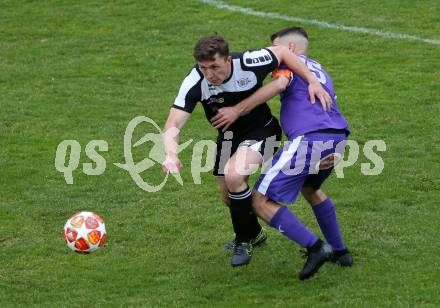 Fussball. 2. Klasse B. Bad Kleinkirchheim gegen Treffen. Rafael Lax (Kleinkirchheim),   Martin Preissl (Treffen). Kleinkirchheim, 11.5.2019.
Foto: Kuess
---
pressefotos, pressefotografie, kuess, qs, qspictures, sport, bild, bilder, bilddatenbank