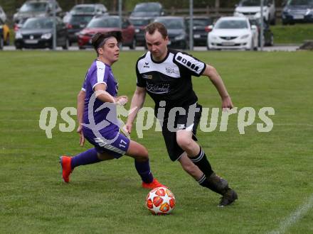 Fussball. 2. Klasse B. Bad Kleinkirchheim gegen Treffen. Tobias Trattler (Kleinkirchheim),   Stephan Cramaro (Treffen). Kleinkirchheim, 11.5.2019.
Foto: Kuess
---
pressefotos, pressefotografie, kuess, qs, qspictures, sport, bild, bilder, bilddatenbank