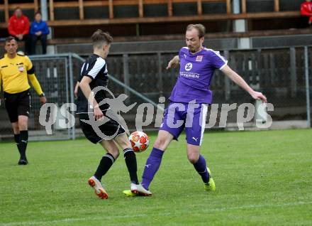 Fussball. 2. Klasse B. Bad Kleinkirchheim gegen Treffen. Marcel Michael Trausnitz (Kleinkirchheim),  Stefan Ortoff (Treffen). Kleinkirchheim, 11.5.2019.
Foto: Kuess
---
pressefotos, pressefotografie, kuess, qs, qspictures, sport, bild, bilder, bilddatenbank