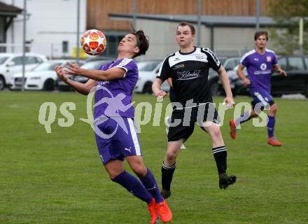 Fussball. 2. Klasse B. Bad Kleinkirchheim gegen Treffen. Tobias Trattler (Kleinkirchheim), Stephan Cramaro  (Treffen). Kleinkirchheim, 11.5.2019.
Foto: Kuess
---
pressefotos, pressefotografie, kuess, qs, qspictures, sport, bild, bilder, bilddatenbank