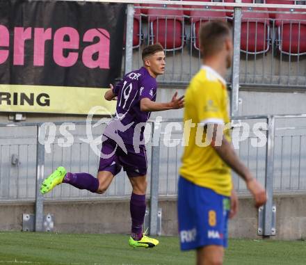 Fussball. 2. Liga. âSK Austria Klagenfurt gegen SV Lafnitz.  Torjubel Benedikt Pichler (Klagenfurt). Klagenfurt, 17.5.2019.
Foto: Kuess
---
pressefotos, pressefotografie, kuess, qs, qspictures, sport, bild, bilder, bilddatenbank