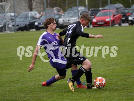 Fussball. 2. Klasse B. Bad Kleinkirchheim gegen Treffen. Marco Thomas Mitterer (Kleinkirchheim),  Thomas Pacher (Treffen). Kleinkirchheim, 11.5.2019.
Foto: Kuess
---
pressefotos, pressefotografie, kuess, qs, qspictures, sport, bild, bilder, bilddatenbank