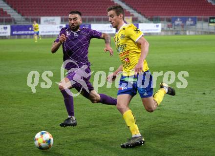 Fussball. 2. Liga. âSK Austria Klagenfurt gegen SV Lafnitz. Kosmas Gkezos,  (Klagenfurt), Barnabas Varga (Lafnitz). Klagenfurt, 17.5.2019.
Foto: Kuess
---
pressefotos, pressefotografie, kuess, qs, qspictures, sport, bild, bilder, bilddatenbank