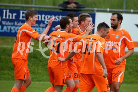 Fussball Unterliga Ost. Ludmannsdorf gegen Eisenkappel.  Torjubel  (Eisenkappel). Ludmannsdorf, am 19.5.2018.
Foto: Kuess
---
pressefotos, pressefotografie, kuess, qs, qspictures, sport, bild, bilder, bilddatenbank