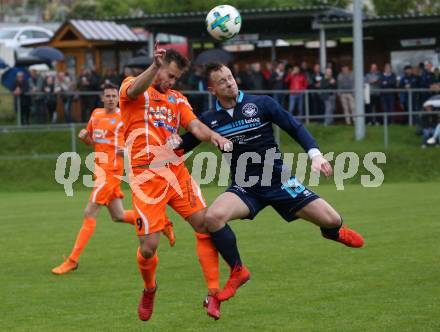 Fussball Unterliga Ost. Ludmannsdorf gegen Eisenkappel. Michael Augustin Jakopitsch, (Ludmannsdorf), Tilen Vrtacnik   (Eisenkappel). Ludmannsdorf, am 19.5.2018.
Foto: Kuess
---
pressefotos, pressefotografie, kuess, qs, qspictures, sport, bild, bilder, bilddatenbank