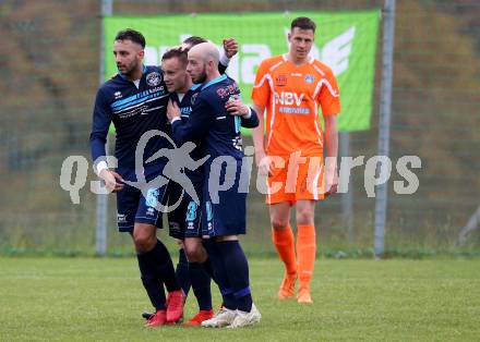 Fussball Unterliga Ost. Ludmannsdorf gegen Eisenkappel. Torjubel Sead Sabotic, Michael Augustin Jakopitsch, Danijel Josimovic (Ludmannsdorf). Ludmannsdorf, am 19.5.2018.
Foto: Kuess
---
pressefotos, pressefotografie, kuess, qs, qspictures, sport, bild, bilder, bilddatenbank