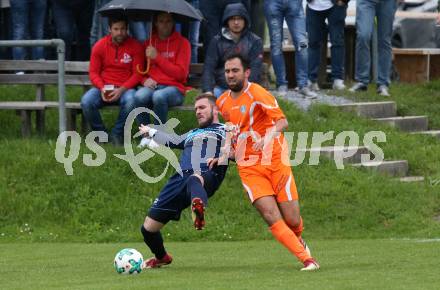 Fussball Unterliga Ost. Ludmannsdorf gegen Eisenkappel. Nemanja Andrijevic,  (Ludmannsdorf),  David Writzl (Eisenkappel). Ludmannsdorf, am 19.5.2018.
Foto: Kuess
---
pressefotos, pressefotografie, kuess, qs, qspictures, sport, bild, bilder, bilddatenbank