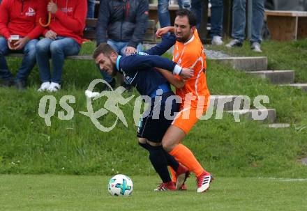 Fussball Unterliga Ost. Ludmannsdorf gegen Eisenkappel. Nemanja Andrijevic,  (Ludmannsdorf),  David Writzl (Eisenkappel). Ludmannsdorf, am 19.5.2018.
Foto: Kuess
---
pressefotos, pressefotografie, kuess, qs, qspictures, sport, bild, bilder, bilddatenbank