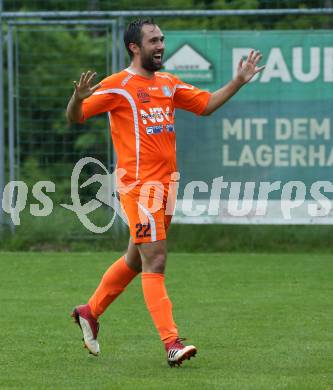 Fussball Unterliga Ost. Ludmannsdorf gegen Eisenkappel.  Torjubel David Writzl   (Eisenkappel). Ludmannsdorf, am 19.5.2018.
Foto: Kuess
---
pressefotos, pressefotografie, kuess, qs, qspictures, sport, bild, bilder, bilddatenbank