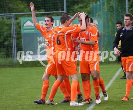 Fussball Unterliga Ost. Ludmannsdorf gegen Eisenkappel.  Torjubel   (Eisenkappel). Ludmannsdorf, am 19.5.2018.
Foto: Kuess
---
pressefotos, pressefotografie, kuess, qs, qspictures, sport, bild, bilder, bilddatenbank