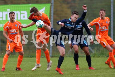 Fussball Unterliga Ost. Ludmannsdorf gegen Eisenkappel. Michael Augustin Jakopitsch, (Ludmannsdorf),   Igor Orasche (Eisenkappel). Ludmannsdorf, am 19.5.2018.
Foto: Kuess
---
pressefotos, pressefotografie, kuess, qs, qspictures, sport, bild, bilder, bilddatenbank