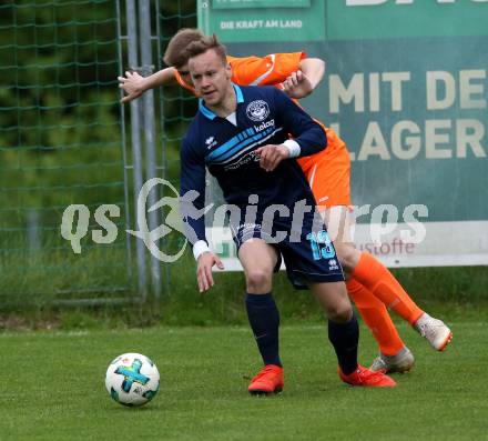 Fussball Unterliga Ost. Ludmannsdorf gegen Eisenkappel. Michael Augustin Jakopitsch,  (Ludmannsdorf), Igor Orasche  (Eisenkappel). Ludmannsdorf, am 19.5.2018.
Foto: Kuess
---
pressefotos, pressefotografie, kuess, qs, qspictures, sport, bild, bilder, bilddatenbank