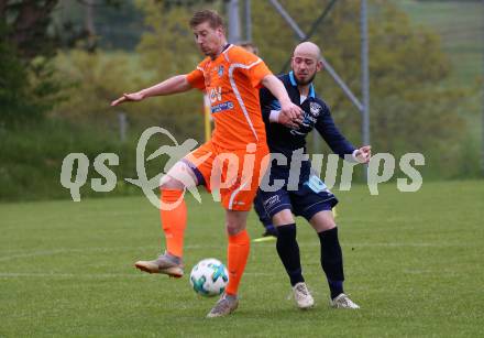 Fussball Unterliga Ost. Ludmannsdorf gegen Eisenkappel. Danijel Josimovic,  (Ludmannsdorf), Niko Smrtnik  (Eisenkappel). Ludmannsdorf, am 19.5.2018.
Foto: Kuess
---
pressefotos, pressefotografie, kuess, qs, qspictures, sport, bild, bilder, bilddatenbank