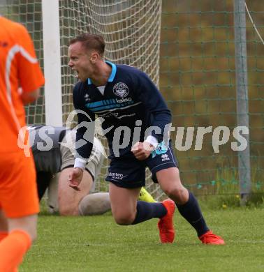 Fussball Unterliga Ost. Ludmannsdorf gegen Eisenkappel.  Torjubel Michael Augustin Jakopitsch (Ludmannsdorf). Ludmannsdorf, am 19.5.2018.
Foto: Kuess
---
pressefotos, pressefotografie, kuess, qs, qspictures, sport, bild, bilder, bilddatenbank