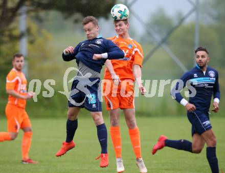 Fussball Unterliga Ost. Ludmannsdorf gegen Eisenkappel. Michael Augustin Jakopitsch,  (Ludmannsdorf), Igor Orasche  (Eisenkappel). Ludmannsdorf, am 19.5.2018.
Foto: Kuess
---
pressefotos, pressefotografie, kuess, qs, qspictures, sport, bild, bilder, bilddatenbank