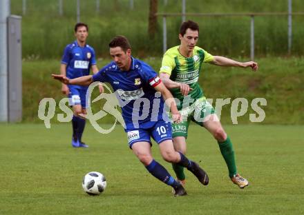 Fussball KFV Cup. Lendorf gegen ATSV Wolfsberg.  Christian Kautz,  (Lendorf), Patrick Pfennich  (Wolfsberg). Lendorf, 21.5.2019.
Foto: Kuess
---
pressefotos, pressefotografie, kuess, qs, qspictures, sport, bild, bilder, bilddatenbank