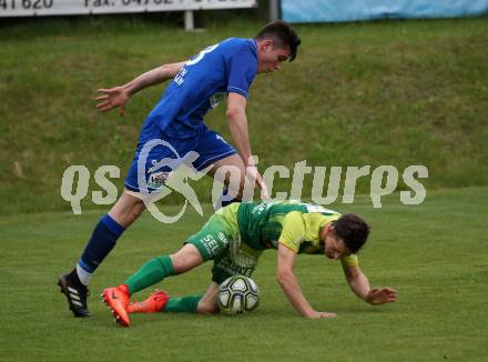 Fussball KFV Cup. Lendorf gegen ATSV Wolfsberg.  Thomas Zraunig,  (Lendorf),  Adin Salihovic (Wolfsberg). Lendorf, 21.5.2019.
Foto: Kuess
---
pressefotos, pressefotografie, kuess, qs, qspictures, sport, bild, bilder, bilddatenbank