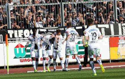 Fussball tipico Bundesliga. RZ Pellets WAC gegen SK Puntigamer Sturm Graz.  Torjubel Michael John Lema (Graz). Wolfsberg, am 26.5.2019.
Foto: Kuess

---
pressefotos, pressefotografie, kuess, qs, qspictures, sport, bild, bilder, bilddatenbank