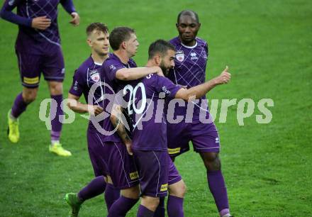 Fussball. 2. Liga. âSK Austria Klagenfurt gegen SK Vorwaerts Steyr.  Torjubel Marco Hoedl, Ousseini Nji Mfifen Mounpain, Kosmas Gkezos, Ivan Saravanja,  (Klagenfurt). Klagenfurt, 29.5.2019.
Foto: Kuess
---
pressefotos, pressefotografie, kuess, qs, qspictures, sport, bild, bilder, bilddatenbank
