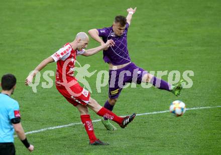 Fussball. 2. Liga. âSK Austria Klagenfurt gegen SK Vorwaerts Steyr.  Marco Hoedl, (Klagenfurt), Thomas Himmelfreundpointner (Vorwaerts Steyr). Klagenfurt, 29.5.2019.
Foto: Kuess
---
pressefotos, pressefotografie, kuess, qs, qspictures, sport, bild, bilder, bilddatenbank