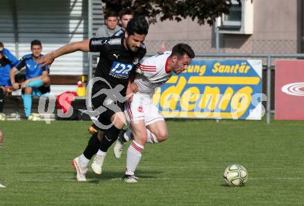 Fussball Kaerntner Liga. Bleiburg gegen St. Jakob im Rosental. Senad Jahic,  (Bleiburg),  Wolfgang Michael Sereinig (St. Jakob). Bleiburg, am 25.5.2019.
Foto: Kuess
---
pressefotos, pressefotografie, kuess, qs, qspictures, sport, bild, bilder, bilddatenbank
