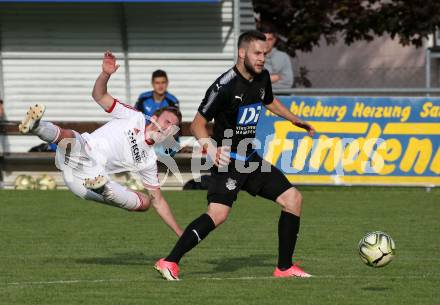 Fussball Kaerntner Liga. Bleiburg gegen St. Jakob im Rosental. Adnan Besic,  (Bleiburg), Thomas Ogradnig (St. Jakob). Bleiburg, am 25.5.2019.
Foto: Kuess
---
pressefotos, pressefotografie, kuess, qs, qspictures, sport, bild, bilder, bilddatenbank