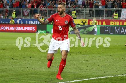 Fussball Laenderspiel. Europameisterschaft Qualifikation. Oesterreich gegen Slowenien. Torjubel Guido Burgstaller (Oesterreich). Klagenfurt, am 7.6.2019.
Foto: Kuess
---
pressefotos, pressefotografie, kuess, qs, qspictures, sport, bild, bilder, bilddatenbank