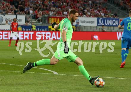 Fussball Laenderspiel. Europameisterschaft Qualifikation. Oesterreich gegen Slowenien. Jan Oblak  (Slowenien). Klagenfurt, am 7.6.2019.
Foto: Kuess
---
pressefotos, pressefotografie, kuess, qs, qspictures, sport, bild, bilder, bilddatenbank
