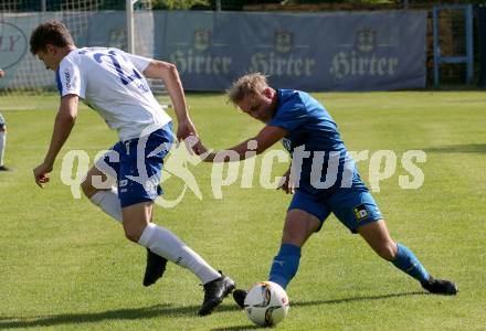 Fussball Kaerntner Liga. Treibach gegen Matrei. Philipp Hoeberl, (Treibach),  Christoph Jestl  (Matrei). Treibach, am 8.6.2019.
Foto: Kuess
---
pressefotos, pressefotografie, kuess, qs, qspictures, sport, bild, bilder, bilddatenbank
