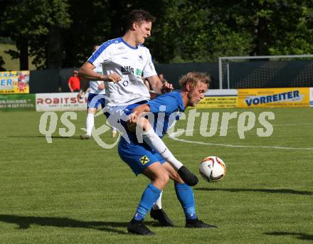 Fussball Kaerntner Liga. Treibach gegen Matrei.  Philipp Hoeberl, (Treibach),  Christoph Jestl  (Matrei). Treibach, am 8.6.2019.
Foto: Kuess
---
pressefotos, pressefotografie, kuess, qs, qspictures, sport, bild, bilder, bilddatenbank