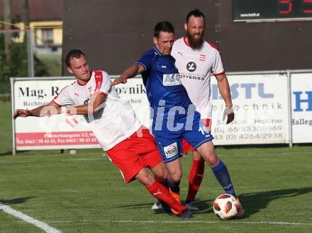 Fussball. Kaerntner Liga. Woelfnitz gegen ATSV Wolfsberg. Dominik Wurmdobler,  (Woelfnitz), Patrick Pfennich (Wolfsberg). Woelfnitz, 14.6.2019.
Foto: Kuess
---
pressefotos, pressefotografie, kuess, qs, qspictures, sport, bild, bilder, bilddatenbank