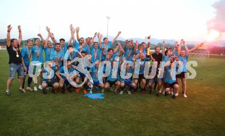 Fussball. Kaerntner Liga. Woelfnitz gegen ATSV Wolfsberg. Meisterjubel   (Wolfsberg). Woelfnitz, 14.6.2019.
Foto: Kuess
---
pressefotos, pressefotografie, kuess, qs, qspictures, sport, bild, bilder, bilddatenbank