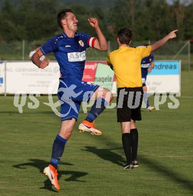 Fussball. Kaerntner Liga. Woelfnitz gegen ATSV Wolfsberg. Torjubel Patrick Pfennich  (Wolfsberg). Woelfnitz, 14.6.2019.
Foto: Kuess
---
pressefotos, pressefotografie, kuess, qs, qspictures, sport, bild, bilder, bilddatenbank