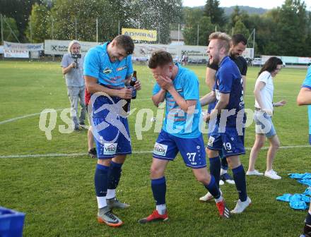 Fussball. Kaerntner Liga. Woelfnitz gegen ATSV Wolfsberg. Meisterjubel Tevz Nabernik, Philipp Baumgartner, Hubert Kothmaier (Wolfsberg). Woelfnitz, 14.6.2019.
Foto: Kuess
---
pressefotos, pressefotografie, kuess, qs, qspictures, sport, bild, bilder, bilddatenbank