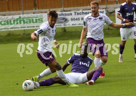 Fussball Testspiel. SK Austria Klagenfurt gegen Lokomotiv Moscow. Daniel Steinwender, Markus Rusek, (Austria Klagenfurt),  Eder  (Moskau). Bad Kleinkirchheim, am 24.6.2019.
Foto: Kuess
---
pressefotos, pressefotografie, kuess, qs, qspictures, sport, bild, bilder, bilddatenbank